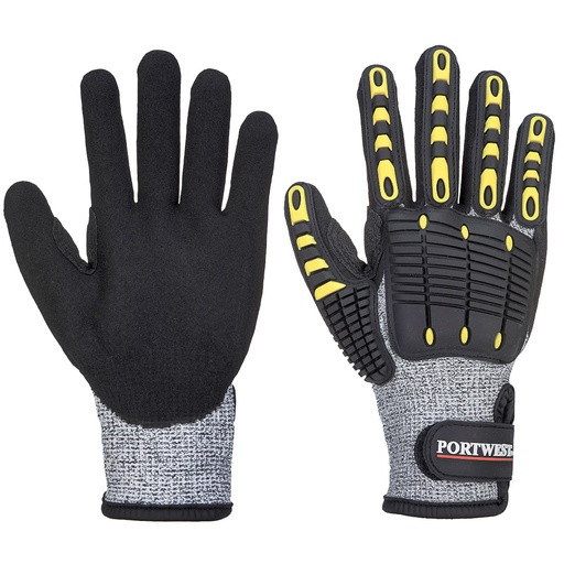 [	A722G8RL] Guante resistente a cortes antiimpacto Gris negro